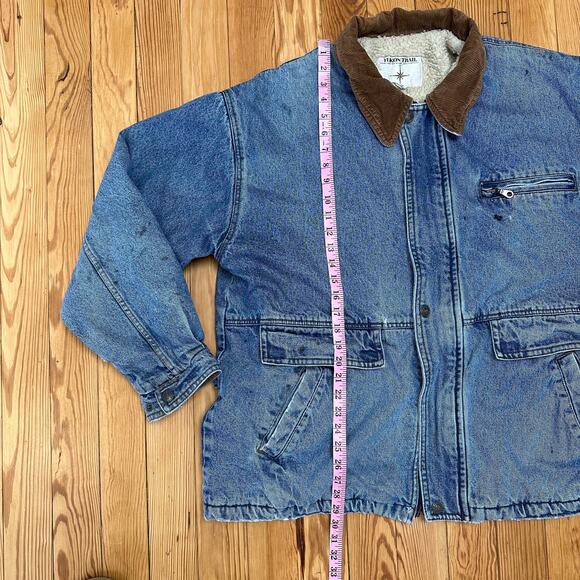 Vintage 90s Denim Sherpa Jacket - Men's XL - Picture 3 of 9